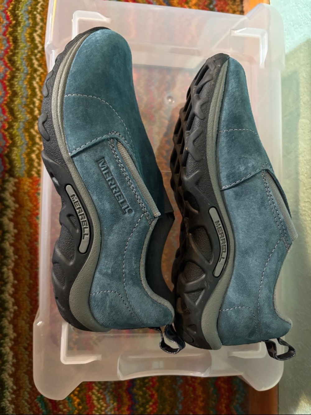 Merrell Kids Jungle Moc, Ink Suede Blue, size 1 - like new - Picture 4 of 10